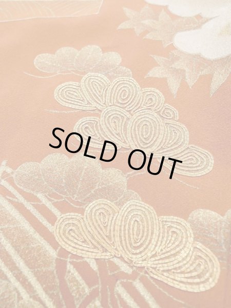 Photo12: Mint M1207B Vintage Japanese women   Black TOMESODE formal / Silk. Peony,   (Grade A) (12)