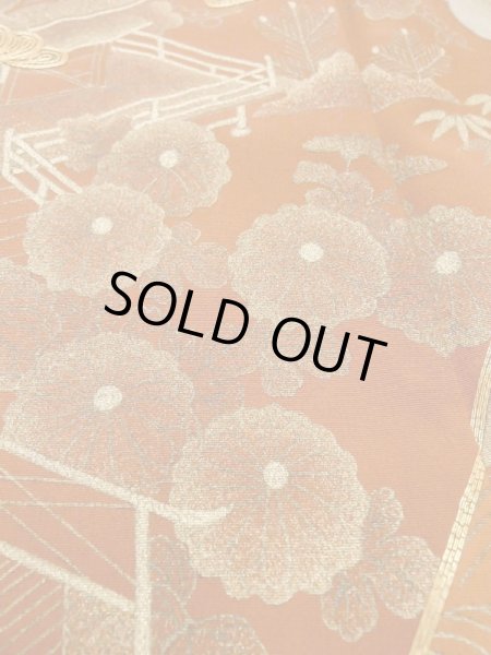 Photo13: Mint M1207B Vintage Japanese women   Black TOMESODE formal / Silk. Peony,   (Grade A) (13)