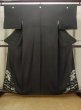 Photo1: M1207C Antique Japanese women   Black TOMESODE formal / Silk. MOMIJI maple leaf,   (Grade B) (1)