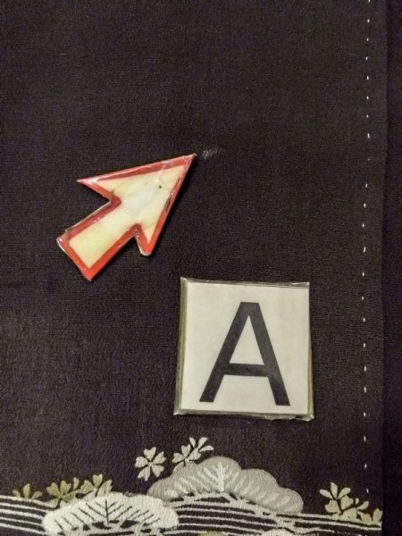 Photo12: M1207C Antique Japanese women   Black TOMESODE formal / Silk. MOMIJI maple leaf,   (Grade B) (12)