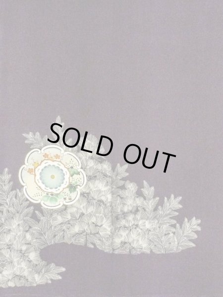 Photo6: M1207E Used Japanese women   Black TOMESODE formal / Silk. Chrysanthemum,   (Grade B) (6)