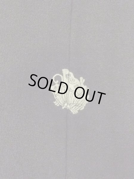 Photo4: M1207F Vintage Japanese women   Black TOMESODE formal / Silk. Wave,   (Grade B) (4)