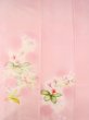 Photo5: M1207G Vintage Japanese women  Shiny Pink HOUMONGI formal / Silk. Leaf,   (Grade C) (5)
