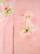 Photo12: M1207G Vintage Japanese women  Shiny Pink HOUMONGI formal / Silk. Leaf,   (Grade C) (12)