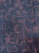 Photo5: M1207L Vintage Japanese women  Grayish Navy Blue ORI woven / Silk. Flower,   (Grade B) (5)