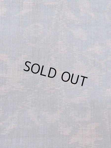 Photo6: M1207L Vintage Japanese women  Grayish Navy Blue ORI woven / Silk. Flower,   (Grade B) (6)