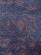 Photo7: M1207L Vintage Japanese women  Grayish Navy Blue ORI woven / Silk. Flower,   (Grade B) (7)