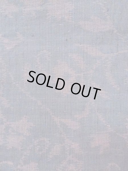 Photo7: M1207L Vintage Japanese women  Grayish Navy Blue ORI woven / Silk. Flower,   (Grade B) (7)