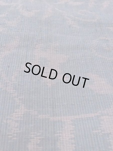 Photo8: M1207L Vintage Japanese women  Grayish Navy Blue ORI woven / Silk. Flower,   (Grade B) (8)