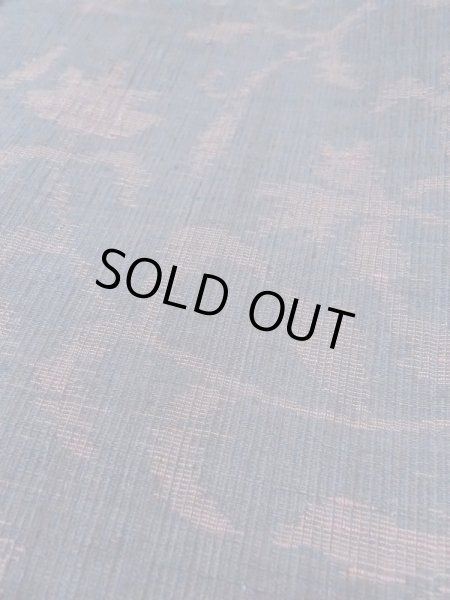 Photo10: M1207L Vintage Japanese women  Grayish Navy Blue ORI woven / Silk. Flower,   (Grade B) (10)