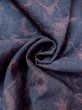 Photo12: M1207L Vintage Japanese women  Grayish Navy Blue ORI woven / Silk. Flower,   (Grade B) (12)