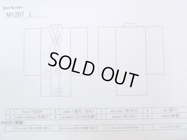 Photo13: M1207L Vintage Japanese women  Grayish Navy Blue ORI woven / Silk. Flower,   (Grade B) (13)