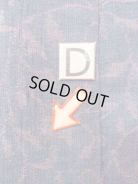 Photo17: M1207L Vintage Japanese women  Grayish Navy Blue ORI woven / Silk. Flower,   (Grade B) (17)