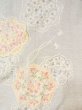 Photo3: M1207N Used Japanese women  Pale Light Blue TOKAMACHI-TSUMUGI / Silk. Flower, A mirror pattern  (Grade A) (3)