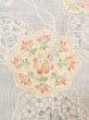 Photo6: M1207N Used Japanese women  Pale Light Blue TOKAMACHI-TSUMUGI / Silk. Flower, A mirror pattern  (Grade A) (6)