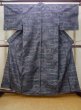 Photo1: M1207P Used Japanese women  Dark Multi Color TSUMUGI pongee / Silk. Flower,   (Grade B) (1)