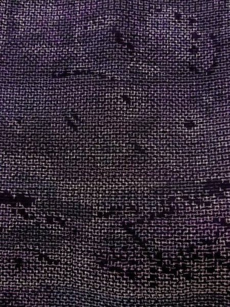 Photo6: M1207P Used Japanese women  Dark Multi Color TSUMUGI pongee / Silk. Flower,   (Grade B) (6)