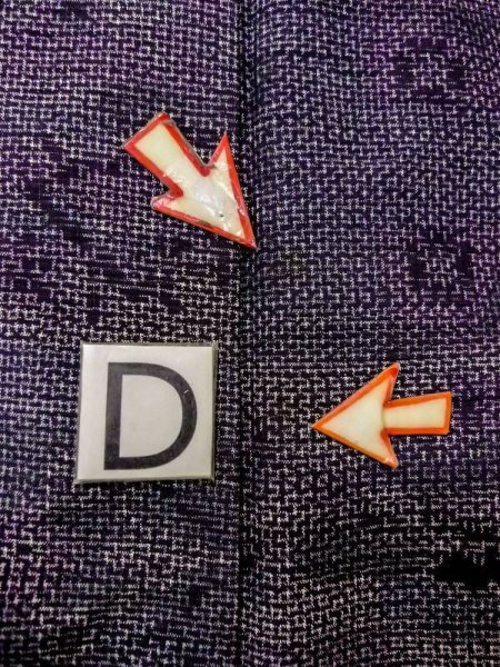 Photo17: M1207P Used Japanese women  Dark Multi Color TSUMUGI pongee / Silk. Flower,   (Grade B) (17)