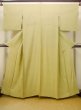 Photo1: M1207S Vintage Japanese women  Pale Green IROMUJI plain colored / Silk.    (Grade C) (1)