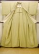 Photo2: M1207S Vintage Japanese women  Pale Green IROMUJI plain colored / Silk.    (Grade C) (2)