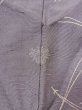 Photo17: M1207U Vintage Japanese women  Grayish Purple HITOE unlined / Silk. Pine tree/branch/needle   (Grade C) (17)