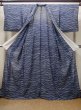 Photo2: M1207W Used Japanese women   Navy Blue HITOE unlined / Silk. Grass   (Grade C) (2)