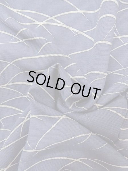 Photo9: M1207W Used Japanese women   Navy Blue HITOE unlined / Silk. Grass   (Grade C) (9)