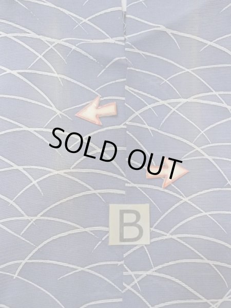 Photo13: M1207W Used Japanese women   Navy Blue HITOE unlined / Silk. Grass   (Grade C) (13)