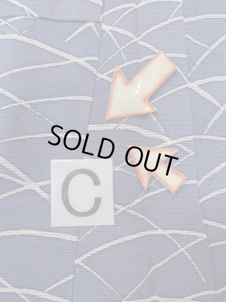 Photo14: M1207W Used Japanese women   Navy Blue HITOE unlined / Silk. Grass   (Grade C) (14)