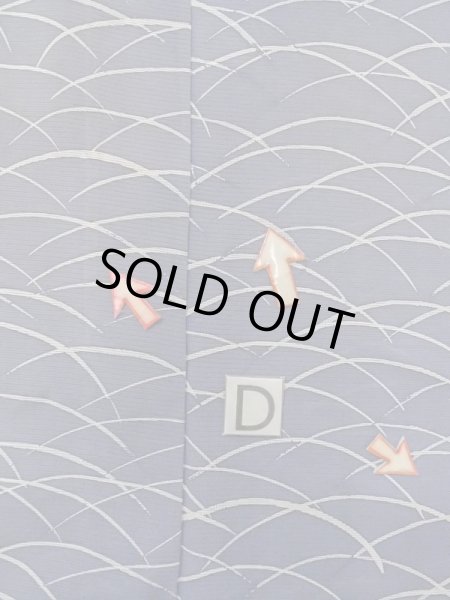 Photo15: M1207W Used Japanese women   Navy Blue HITOE unlined / Silk. Grass   (Grade C) (15)