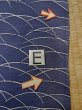 Photo16: M1207W Used Japanese women   Navy Blue HITOE unlined / Silk. Grass   (Grade C) (16)