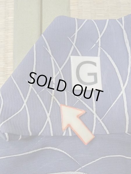 Photo18: M1207W Used Japanese women   Navy Blue HITOE unlined / Silk. Grass   (Grade C) (18)