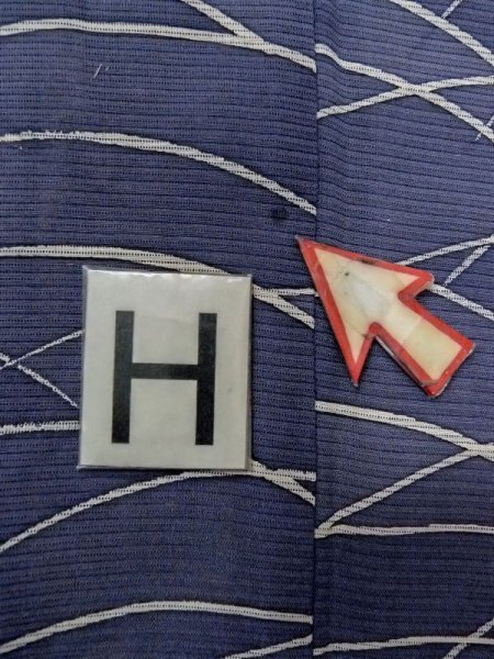 Photo19: M1207W Used Japanese women   Navy Blue HITOE unlined / Silk. Grass   (Grade C) (19)