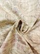 Photo11: M1207Y Vintage Japanese women   Beige HITOE unlined / Silk. Flower,   (Grade B) (11)