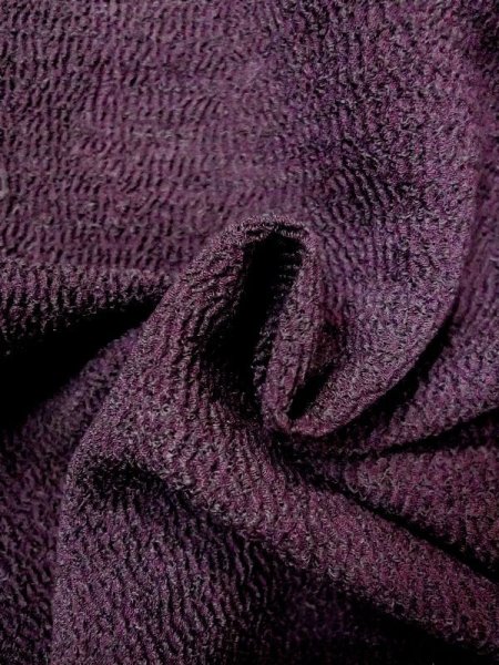 Photo9: M1207Z Vintage Japanese women  Dark Dark Red HITOE unlined / Synthetic.    (Grade B) (9)