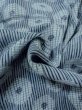 Photo10: M1208A Vintage Japanese women  Grayish Light Blue Cutting cloth / Silk. Stripes, Stains/Soils all over.  (Grade D) (10)