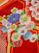 Photo7: M1208D Vintage Japanese women   Red Kids / Silk. Peony,   (Grade D) (7)