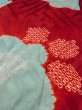 Photo10: M1215A Antique Japanese women   Red JUBAN undergarment / Silk. Dapple pattern   (Grade D) (10)