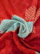 Photo12: M1215A Antique Japanese women   Red JUBAN undergarment / Silk. Dapple pattern   (Grade D) (12)