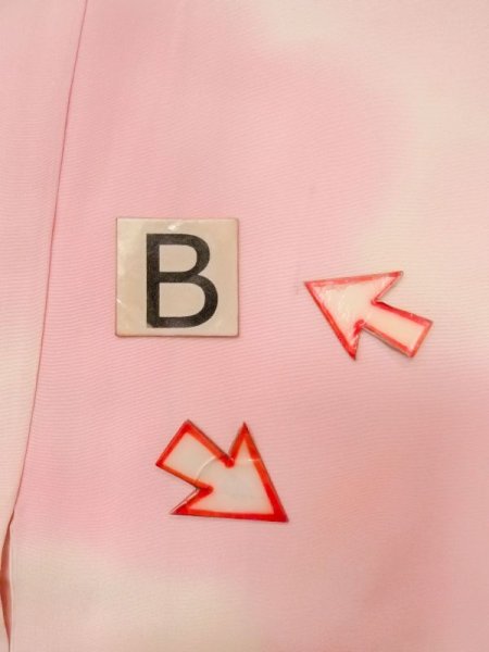 Photo13: M1215B Vintage Japanese women  Pale Pink JUBAN undergarment / Silk. Cloud,   (Grade B) (13)