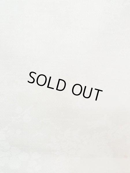 Photo7: M1215E Antique Japanese women  Pale Green JUBAN undergarment / Silk. UME plum bloom, The lining has holes or rips. Small holes all over.  (Grade D) (7)