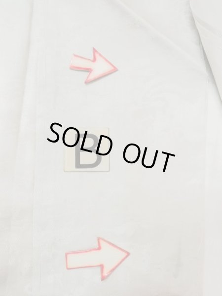 Photo15: M1215E Antique Japanese women  Pale Green JUBAN undergarment / Silk. UME plum bloom, The lining has holes or rips. Small holes all over.  (Grade D) (15)