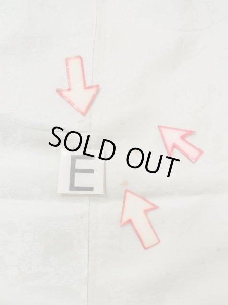 Photo18: M1215E Antique Japanese women  Pale Green JUBAN undergarment / Silk. UME plum bloom, The lining has holes or rips. Small holes all over.  (Grade D) (18)