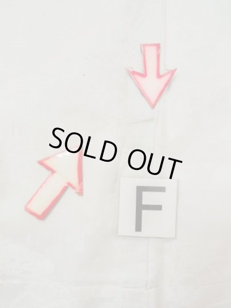 Photo19: M1215E Antique Japanese women  Pale Green JUBAN undergarment / Silk. UME plum bloom, The lining has holes or rips. Small holes all over.  (Grade D) (19)