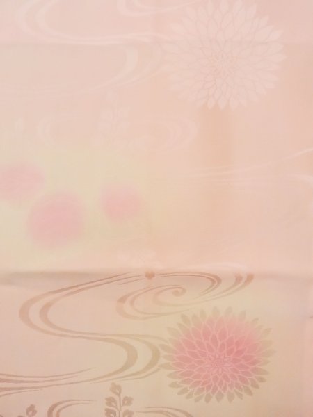 Photo4: M1215F Vintage Japanese women  Pale Pink JUBAN undergarment / Silk.    (Grade B) (4)