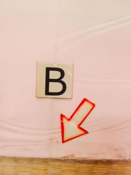 Photo15: M1215F Vintage Japanese women  Pale Pink JUBAN undergarment / Silk.    (Grade B) (15)