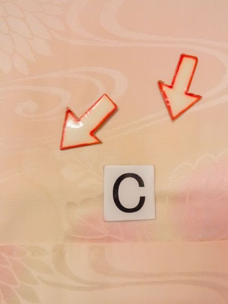 Photo16: M1215F Vintage Japanese women  Pale Pink JUBAN undergarment / Silk.    (Grade B) (16)