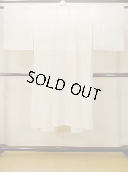 Photo2: M1215G Vintage Japanese women   White Juban unlined / Silk.    (Grade B) (2)