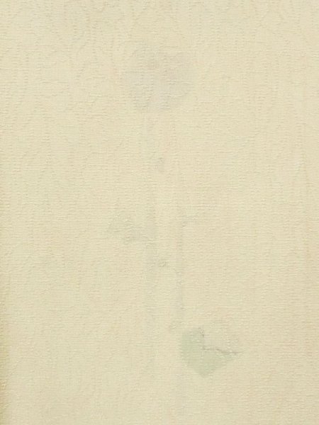 Photo5: M1215H Vintage Japanese women Pale Light Yellowish Green JUBAN undergarment / Silk.  There is an impression from use.  (Grade C) (5)