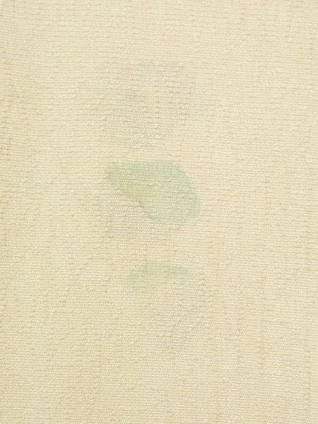 Photo6: M1215H Vintage Japanese women Pale Light Yellowish Green JUBAN undergarment / Silk.  There is an impression from use.  (Grade C) (6)
